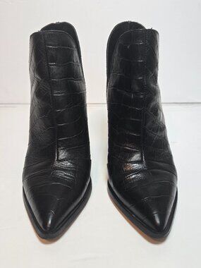 Aldo Amodia Croc Embossed Leather Boots Size 6